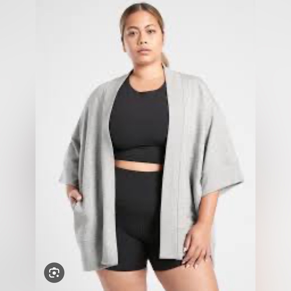 Athleta Lotus Wrap Kimono Open Front Sweatshirt